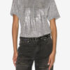 Zoeline Metallic jersey T-shirt met logo’s
