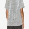 Zoeline Metallic jersey T-shirt met logo’s