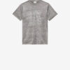 Zoeline Metallic jersey T-shirt met logo’s