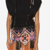 Zohra geweven jersey top