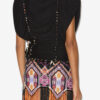 Zohra geweven jersey top