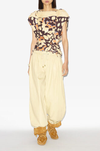 Zohra Top van geweven jersey met print