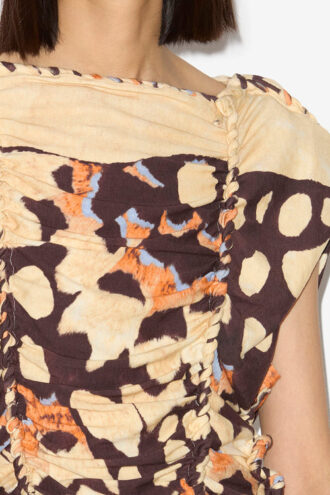 Zohra Top van geweven jersey met print